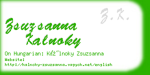 zsuzsanna kalnoky business card